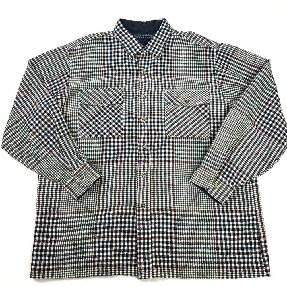 Vintage 90s Claybrooke Outdoors Men's Multicolor Plaid Flannel Shirt Sz XL